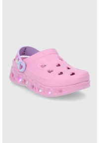skechers - Skechers klapki dziecięce Foamies kolor różowy. Nosek buta: okrągły. Kolor: różowy. Materiał: guma #5