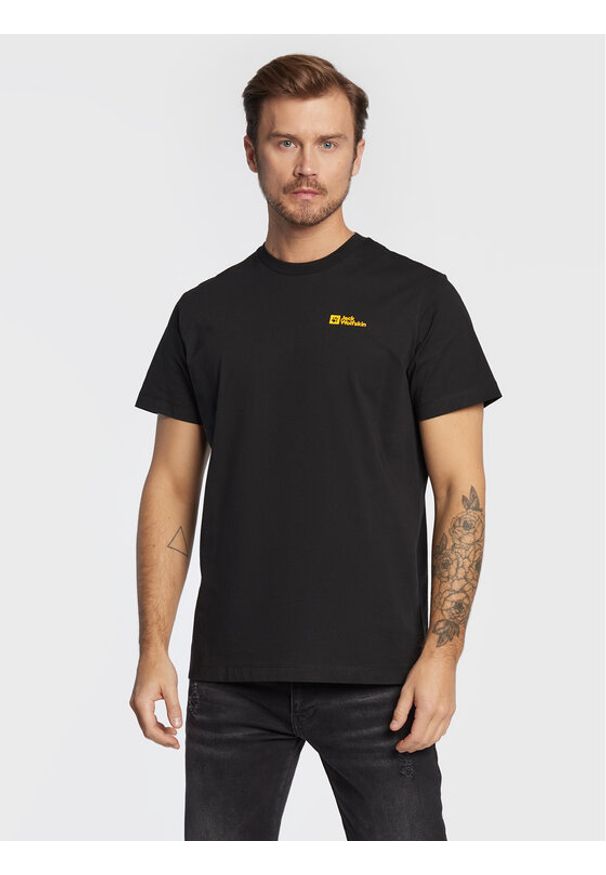 Jack Wolfskin T-Shirt Essential 1808382 Czarny Regular Fit. Kolor: czarny. Materiał: bawełna