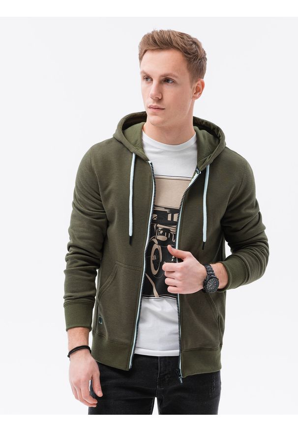Ombre Clothing - Zestaw bluz męskich rozpinanych z kapturem BASIC - mix 2-pak Z33 V3 - XXL. Typ kołnierza: kaptur. Kolor: żółty. Materiał: poliester, bawełna
