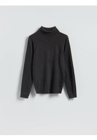 Reserved - Golf z wełny merino - ciemnoszary. Typ kołnierza: golf. Kolor: szary. Materiał: wełna