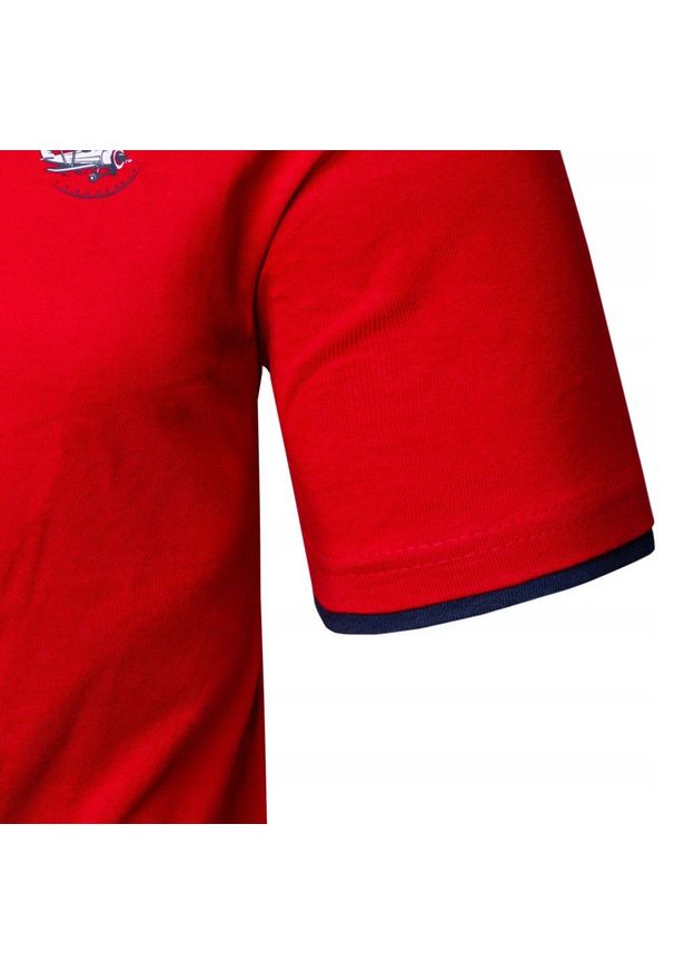 T-Shirt (Koszulka) Męska - Pako Jeans - Czerwona z Logo. Okazja: na co dzień. Kolor: czerwony. Materiał: bawełna. Wzór: nadruk. Styl: casual