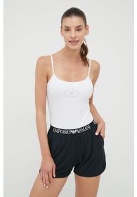 Emporio Armani Underwear top bawełniany kolor biały. Kolor: biały. Materiał: bawełna. Długość rękawa: na ramiączkach. Długość: krótkie