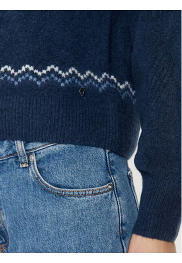 Guess Sweter W4PR0Z Z3LQ0 Granatowy Regular Fit. Kolor: niebieski. Materiał: syntetyk