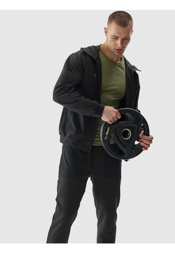 4f - 4F Spodnie treningowe szybkoschnące męskie - szare XL. Kolor: szary. Materiał: elastan, materiał, włókno, dzianina, syntetyk. Wzór: ze splotem, jednolity. Sport: fitness