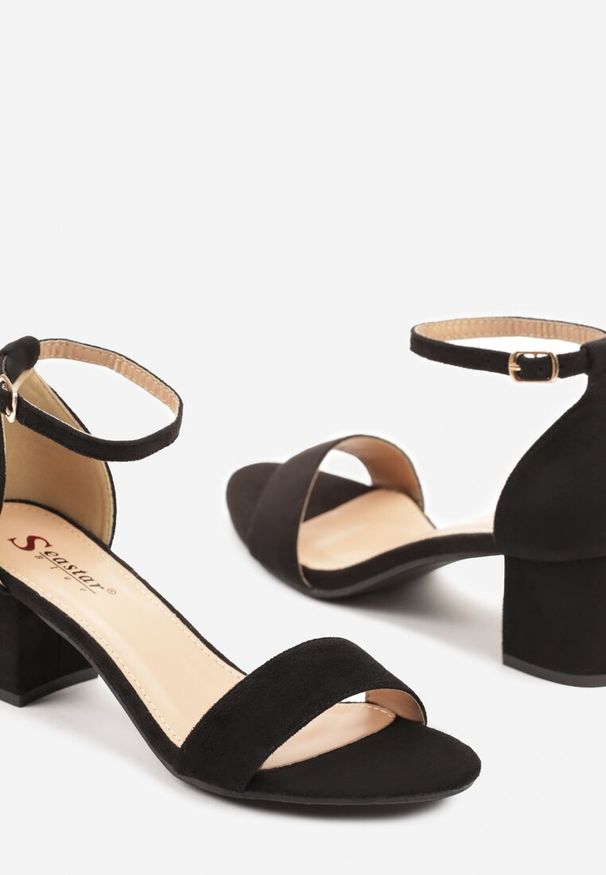 Born2be - Czarne Sandały na Obcasie w Klasycznym Stylu Terwia. Okazja: na co dzień. Zapięcie: pasek. Kolor: czarny. Obcas: na obcasie. Styl: klasyczny. Wysokość obcasa: średni