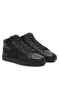 Calvin Klein Sneakersy High Top Lace Up W/ Zip Mono HM0HM01556 Czarny. Kolor: czarny. Materiał: skóra