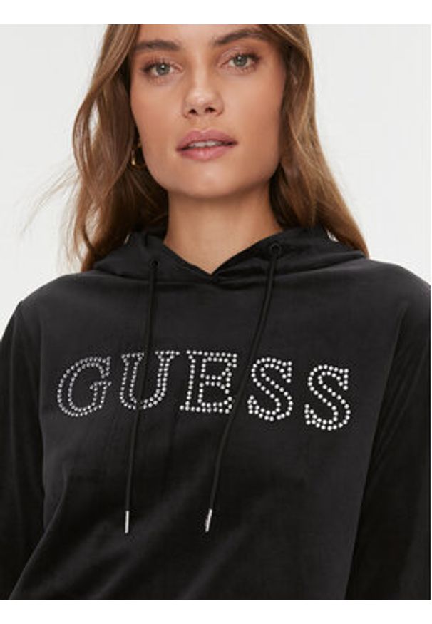 Guess Bluza Couture V4RQ25 KBXI2 Czarny Regular Fit. Kolor: czarny. Materiał: syntetyk