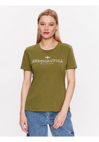 Aeronautica Militare T-Shirt 231TS2105DJ510 Zielony Regular Fit. Kolor: zielony. Materiał: bawełna #1