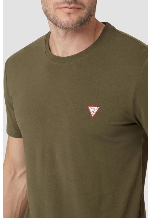 Guess - GUESS Zielony t-shirt męski Core Tee Str, Rozmiar M. Kolor: zielony
