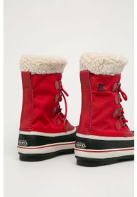 sorel - Sorel - Śniegowce Winter Carnival. Nosek buta: okrągły. Zapięcie: sznurówki. Kolor: czerwony. Materiał: syntetyk, materiał, skóra, guma. Szerokość cholewki: normalna. Obcas: na obcasie. Wysokość obcasa: średni #3