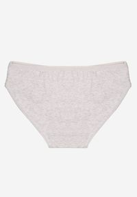 Renee - Jasnoszare Bawełniane Majtki Figi o Klasycznym Fasonie Venalice. Kolor: szary. Materiał: bawełna. Wzór: aplikacja #2