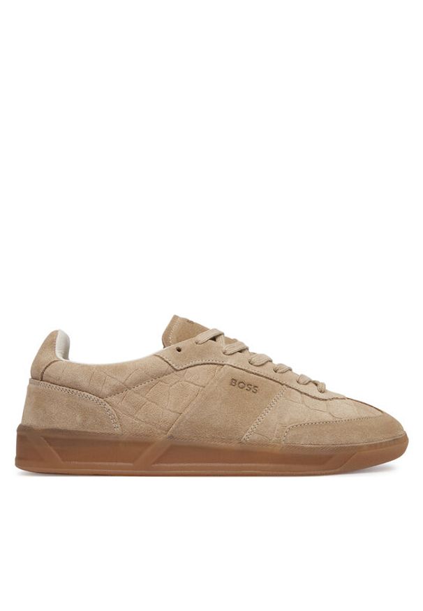 BOSS Sneakersy Brenta 50568884 Beżowy. Kolor: beżowy. Materiał: skóra, zamsz