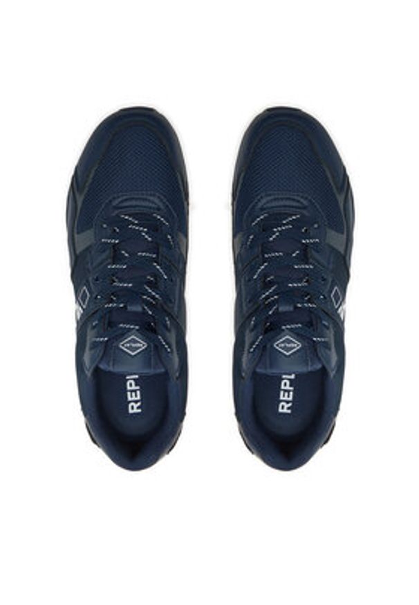 Replay - REPLAY Sneakersy Adrien Game 4 Lace-Up GMS1D.000.C0055T Granatowy. Kolor: niebieski. Materiał: skóra