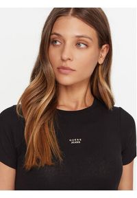 Guess Jeans T-Shirt W5BP45 KA0H1 Czarny Slim Fit. Kolor: czarny. Materiał: bawełna #3