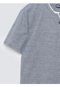 Big-Star - Koszulka męska w drobne paski granatowa Alanso 403. Okazja: na co dzień. Kolor: niebieski. Materiał: dzianina. Wzór: paski. Styl: casual, klasyczny #2