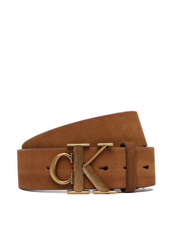 Pasek Męski Calvin Klein. Kolor: brązowy