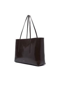 Calvin Klein Torebka Foil Logo Glossy Tote W/ Pouch LV04F3537G Brązowy. Kolor: brązowy. Materiał: skórzane #4