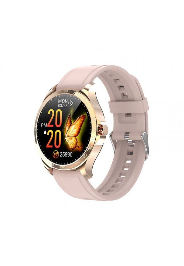 GARETT - Smartwatch Garett Women Maya złoty-róż. Rodzaj zegarka: smartwatch. Kolor: różowy, wielokolorowy, złoty. Materiał: guma. Styl: sportowy