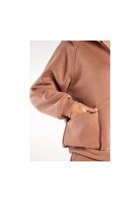 Infinite You - Luźna bluza z kapturem rozpinana z kieszeniami beż. Okazja: na co dzień. Typ kołnierza: kaptur. Kolor: beżowy. Styl: casual #3