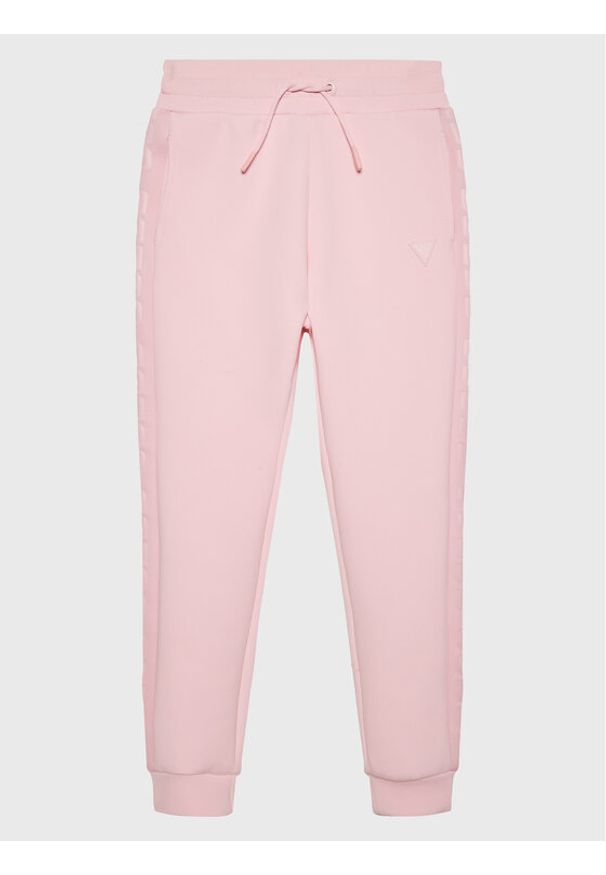 Guess Spodnie dresowe J2YQ24 FL03S Różowy Relaxed Fit. Kolor: różowy. Materiał: bawełna