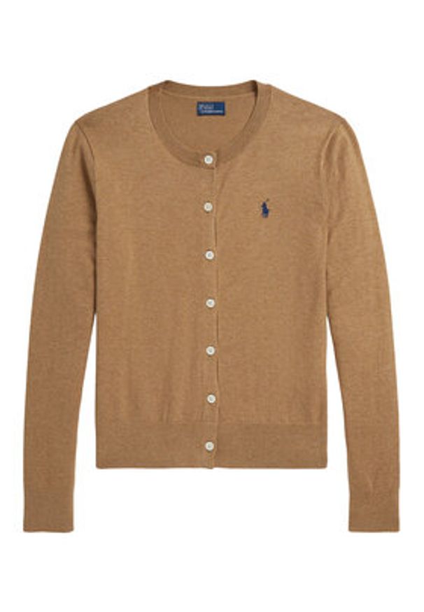 Polo Ralph Lauren Kardigan 211971871007 Beżowy Slim Fit. Typ kołnierza: polo. Kolor: beżowy. Materiał: bawełna