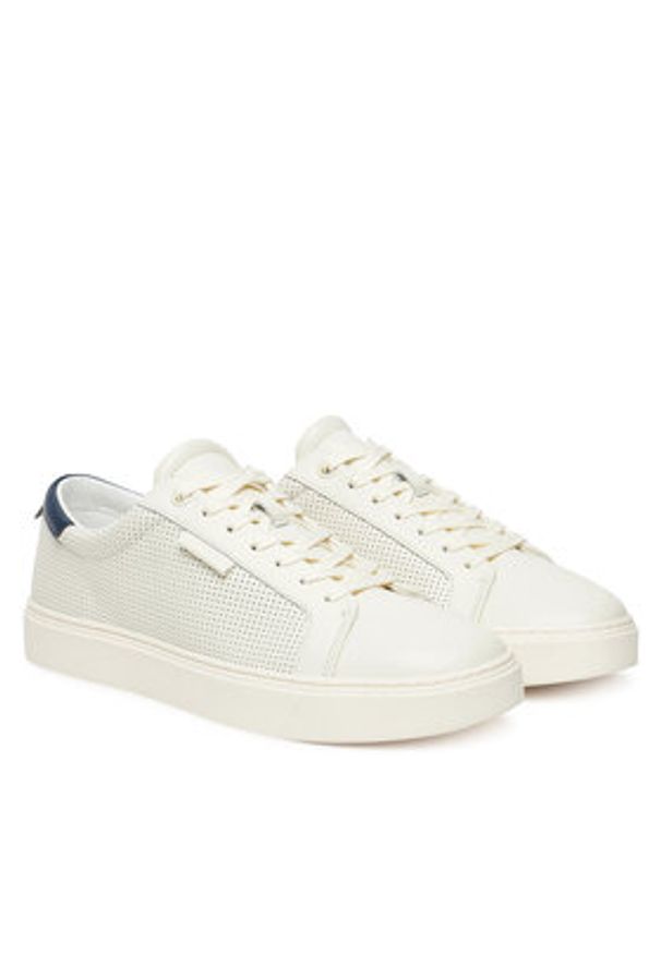 Calvin Klein Sneakersy Clean Cup Low Laceup Perf Lth HM0HM01870 Biały. Kolor: biały. Materiał: skóra