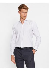 JOOP! Koszula 30038887 Biały Slim Fit. Kolor: biały. Materiał: bawełna, lyocell