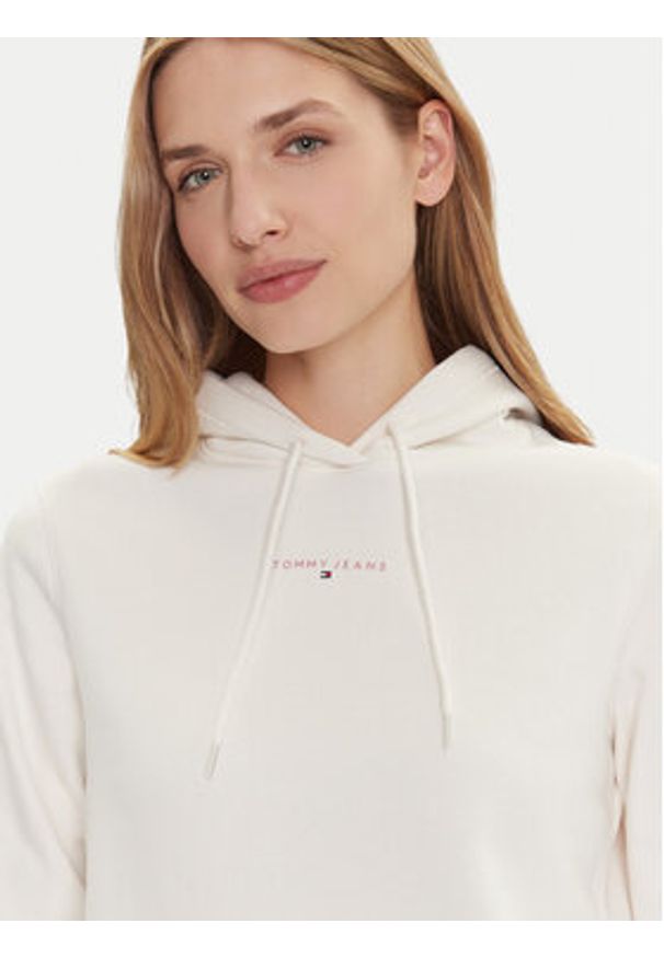 Tommy Jeans Bluza Linear DW0DW21963 Biały Regular Fit. Kolor: biały. Materiał: bawełna
