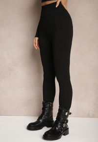 Renee - Czarne Ocieplane Legginsy High Waist Penamia. Stan: podwyższony. Kolor: czarny. Materiał: polar. Długość: długie. Sezon: zima. Styl: elegancki #3