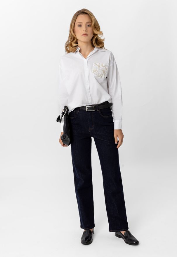 Volcano - Jeansy z prostą nogawką D-TRIXY. Kolor: niebieski. Długość: długie. Styl: elegancki