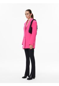 Kazar - Czarna skórzana torebka baguette z falbanką. Kolor: czarny. Wzór: aplikacja. Materiał: skórzane. Rodzaj torebki: na ramię #5