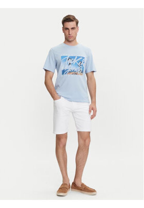 Jack & Jones - Jack&Jones T-Shirt Colton 12268438 Błękitny Standard Fit. Kolor: niebieski. Materiał: bawełna