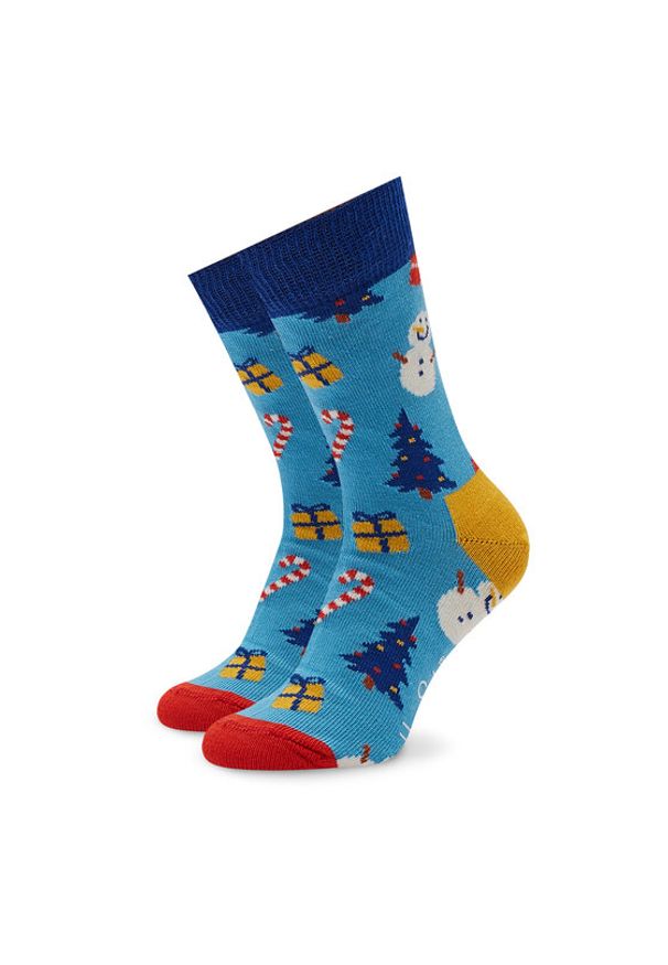 Happy-Socks - Happy Socks Skarpety Wysokie Dziecięce KBIO01-6300 Niebieski. Kolor: niebieski. Materiał: materiał, bawełna