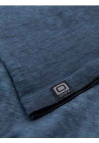 Ombre Clothing - Bawełniany męski t-shirt V-neck z dzianiny z efektem sprania - granatowy V7 - Rozmiar: S. Okazja: na co dzień. Typ kołnierza: dekolt w serek. Kolor: niebieski. Materiał: bawełna, dzianina. Wzór: melanż. Styl: vintage, casual, klasyczny #6