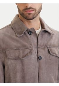 Milestone Kurtka skórzana Maurice 611613 60745 Brązowy Regular Fit. Kolor: brązowy. Materiał: welur #6