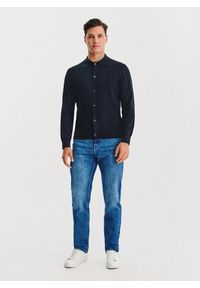 Pako Lorente - PAKO LORENTE - Bawełniany kardigan w kolorze granatowym. Okazja: na co dzień. Typ kołnierza: polo. Kolor: niebieski, zielony. Materiał: bawełna. Sezon: jesień. Styl: casual #3