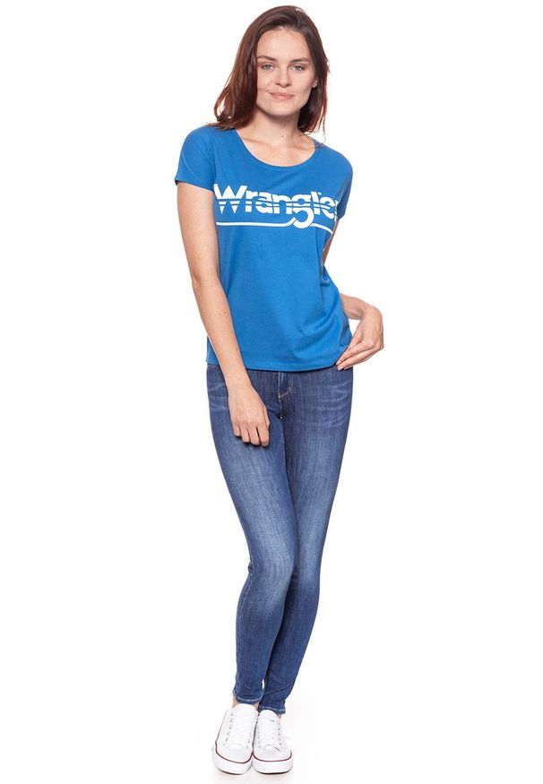 Wrangler - WRANGLER T SHIRT DAMSKI SS GRAPHIC TEE DEEP WATER W7Z02EVDF 112132145