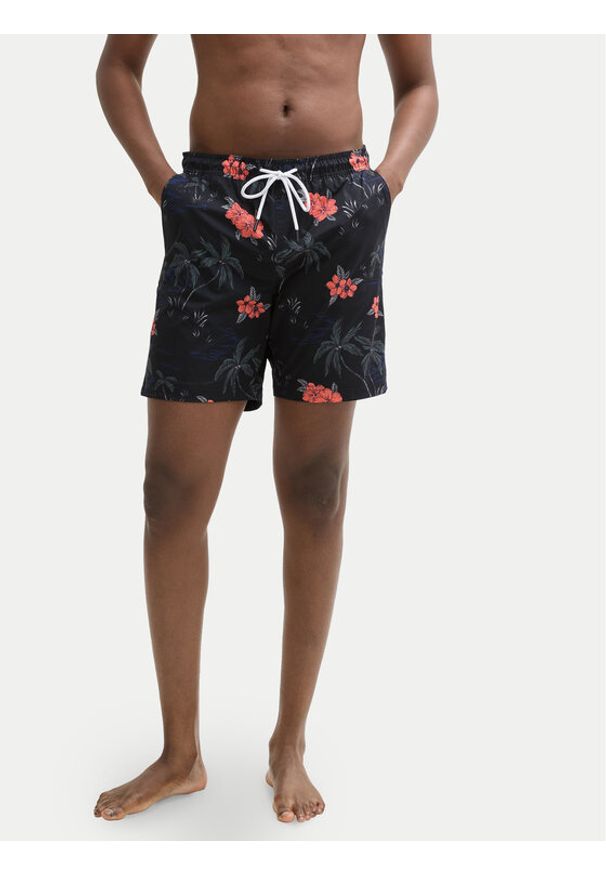 Tom Tailor Denim Szorty kąpielowe 1044696 Czarny Regular Fit. Kolor: czarny. Materiał: syntetyk