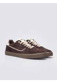 Big-Star - Sneakersy męskie z jasnymi akcentami brązowe TT174092 803. Nosek buta: okrągły. Zapięcie: sznurówki. Kolor: brązowy. Materiał: guma, materiał #5