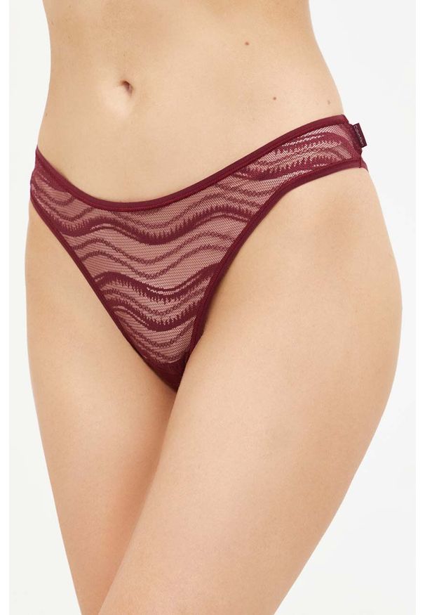 Calvin Klein Underwear figi kolor fioletowy transparentne. Kolor: czerwony