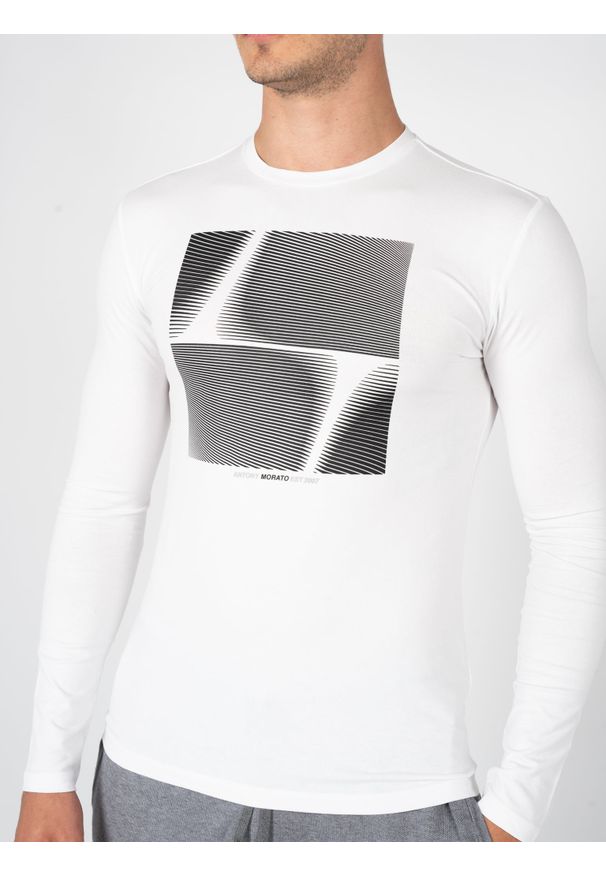 Antony Morato Longsleeve | MMKL00311-FA120001 | Mężczyzna | Biały. Okazja: na co dzień. Kolor: biały. Materiał: bawełna, elastan. Długość rękawa: długi rękaw. Wzór: nadruk. Styl: klasyczny, elegancki, casual