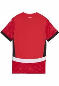 Puma - Damska koszulka domowa Egipt 2025 PUMA Red Black. Kolor: czerwony, wielokolorowy, czarny. Wzór: kolorowy