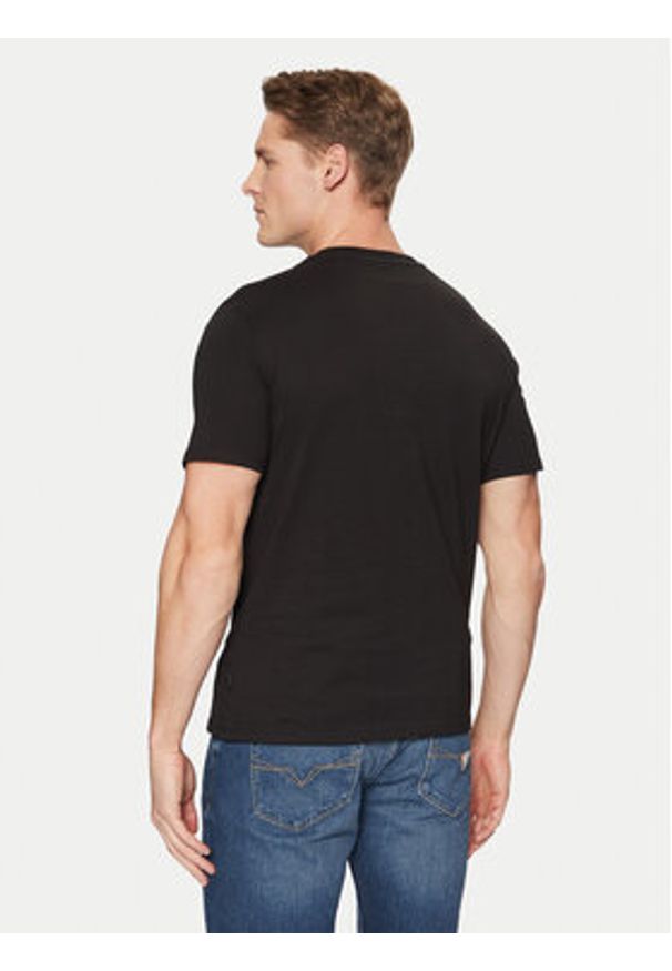 Guess Jeans T-Shirt M5RI80 K8HM0 Czarny Slim Fit. Kolor: czarny. Materiał: bawełna