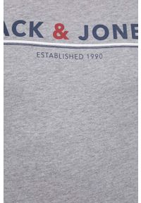Jack & Jones piżama męska kolor szary melanżowa. Kolor: szary. Materiał: dzianina. Wzór: melanż #2
