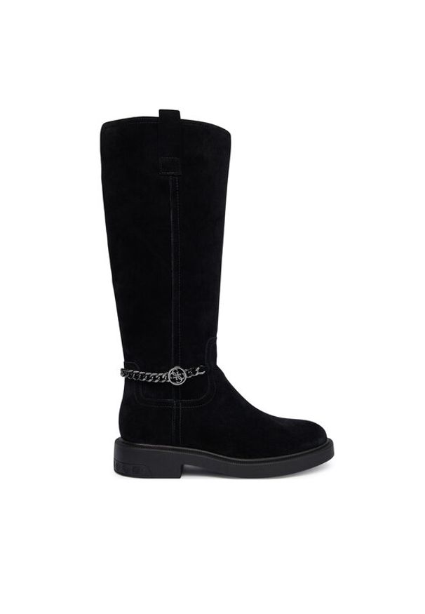 Guess Kozaki FLFYN2 LEA11 Czarny. Kolor: czarny. Materiał: skóra, zamsz