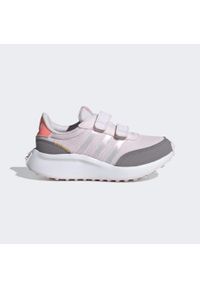 Adidas - Dziecięce buty sportowe na rzep ADIDAS RUN 70S CF K. Zapięcie: rzepy. Kolor: różowy. Materiał: materiał. Wzór: paski. Sezon: lato. Sport: bieganie