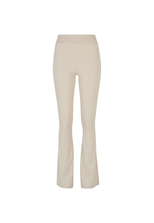 Legging flare wysoka talia recyklingowane duże rozmiary kobiet Urban Classics. Stan: podwyższony. Kolor: beżowy. Materiał: materiał