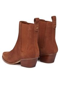 MICHAEL Michael Kors Sztyblety Kinlee Bootie 40F3KNME5S Brązowy. Kolor: brązowy. Materiał: zamsz, skóra