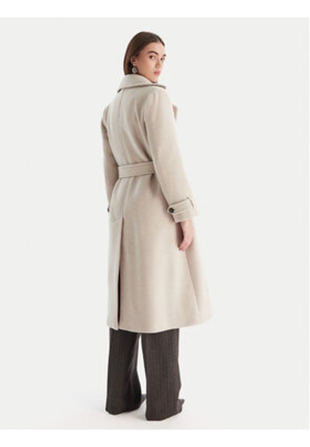 Marella Płaszcz wełniany Balcone 2523016112 Beżowy Regular Fit. Kolor: beżowy. Materiał: syntetyk