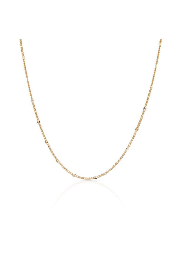 W.KRUK Łańcuszek - , Bez kamienia - ZUN/LG05. Materiał: pozłacane, złote. Wzór: aplikacja, ze splotem